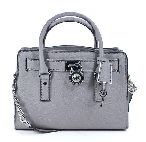 michael kors hamilton lg ew satchel pearl grey|Michael Kors Hamilton Pearl Grey Lg Ew Satchel Leather .